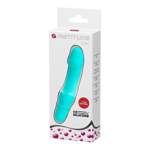 Wibrator analno-waginalny niebieski, 10 funkcji wibracji - Pretty Love