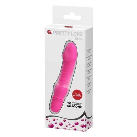 Wibrator analno-waginalny różowy, 10 funkcji wibracji - Pretty Love