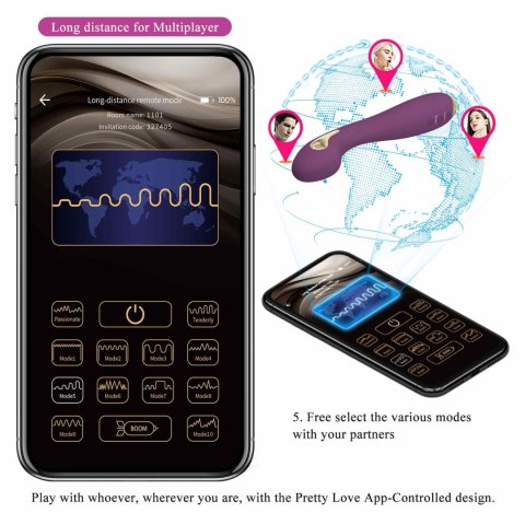 PRETTY LOVE - HECTOR, 12 vibration functions 5 electric shock functions Mobile APP remote control Pretty Love