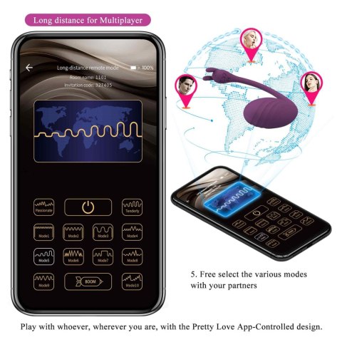 PRETTY LOVE - Catalina, 12 vibration functions Mobile APP Long-distance Control Pretty Love