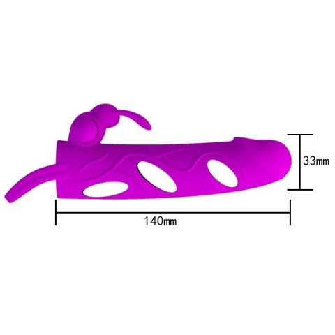 Wibrująca nakładka powiększająca i stymulująca na penisa 14 cm - Pretty Love