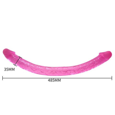 Dwustronne dildo realistyczne 48,5 cm różowe - Baile