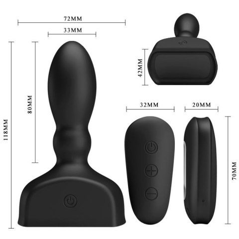 Mr Play Inflatable wibrujący korek analny nadmuchiwany 12 cm czarny