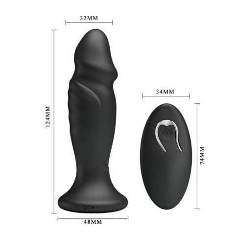 Powerfull Vibrating Ver. 1 wibrujący korek analny sterowany pilotem 12,5 cm czarny - Mr Play