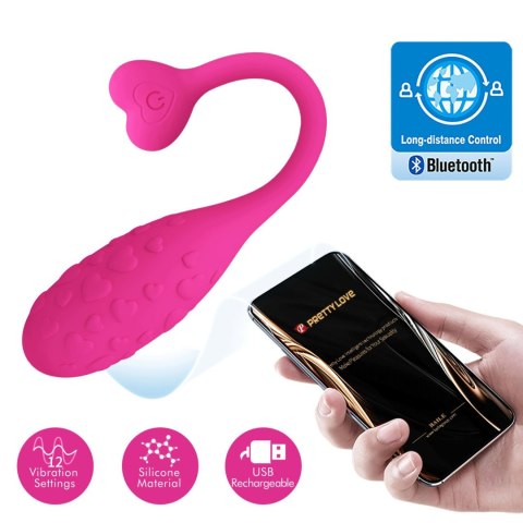 PRETTY LOVE - Fisherman Pink, 12 vibration functions Mobile APP remote control Pretty Love