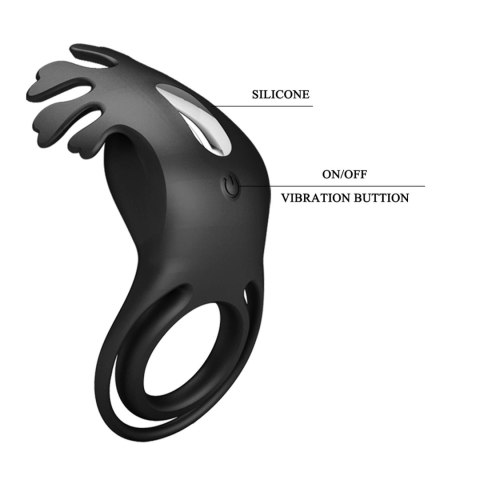 PRETTY LOVE - VIBRANT PENIS RING RUBEN Black, 7 vibration functions Pretty Love