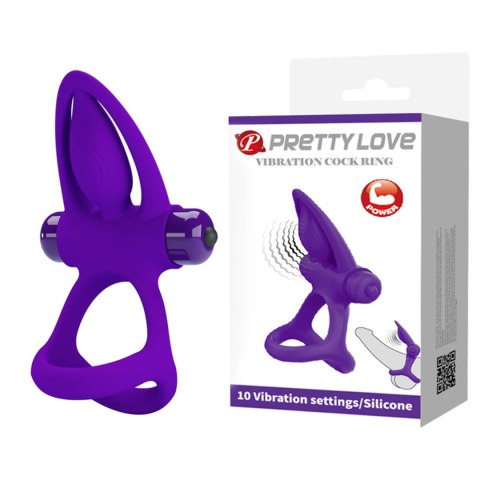 PRETTY LOVE - VIBRATION COCK RING, 10 vibration functions Pretty Love