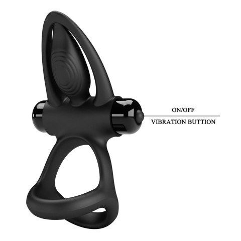 PRETTY LOVE - VIBRATION COCK RING Black, 10 vibration functions Pretty Love