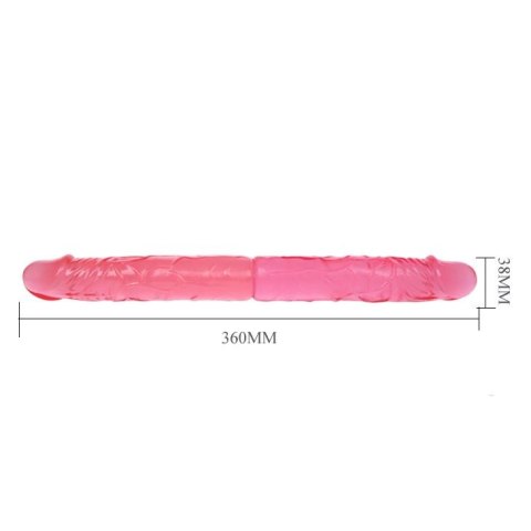 Dwustronne dildo realistyczne 36 cm różowe - Baile