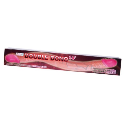 Dwustronne dildo realistyczne 36 cm różowe - Baile