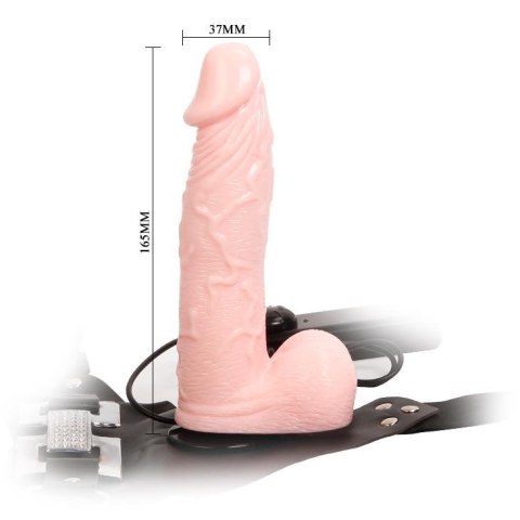 Dildo strap-on 16 cm wibrujące damskie z uprzężą - Baile