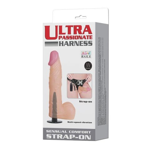 Dildo strap-on 16 cm wibrujące damskie z uprzężą - Baile