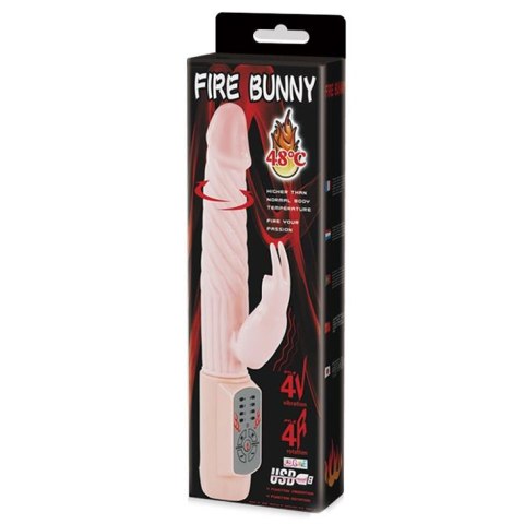 Fire Bunny wibrator króliczek z funckją grzania różowy - Baile