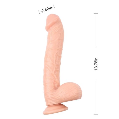 Dildo realistyczne 35 cm – z przyssawką, miękki PVC, elastyczne