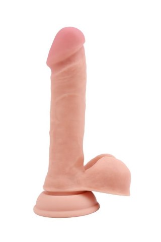 Realistyczne dildo 19,2 cm – podwójna gęstość, silikon, przyssawka