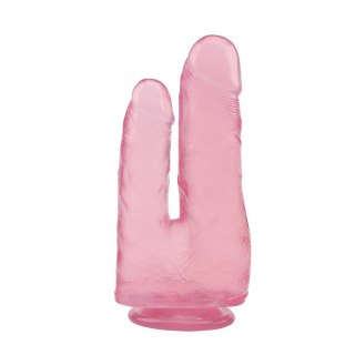 Podwójne dildo 20 cm różowe - HI-Rubber