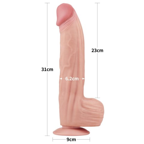 Realistyczne dildo 31 cm – TPE, przyssawka, elastyczne, naturalne doznania