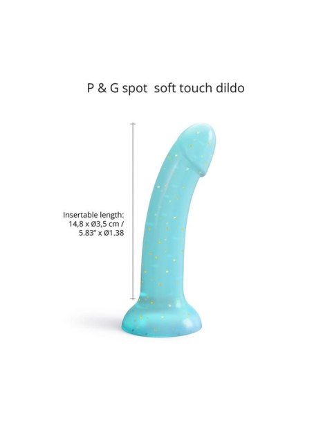 Dildo silikonowe 17,6 cm – przyssawka, zakrzywiony kształt, miękkie