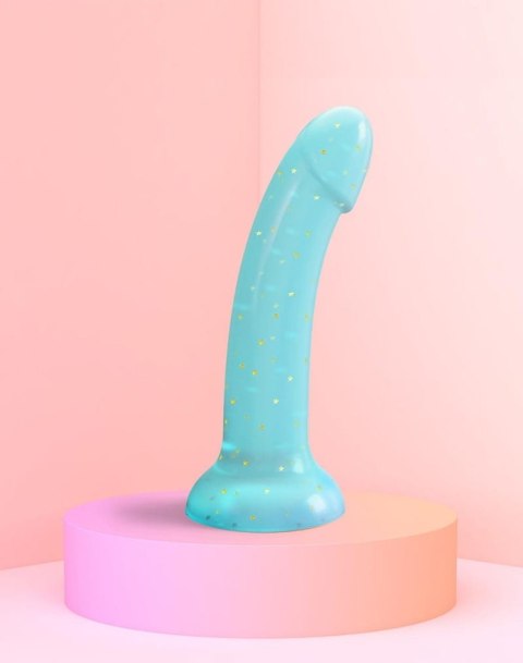 Dildo silikonowe 17,6 cm – przyssawka, zakrzywiony kształt, miękkie