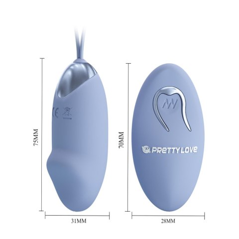 PRETTY LOVE - JULIA Dream chaser 2, Blue, Wireless remote control 12 vibration functions Pretty Love