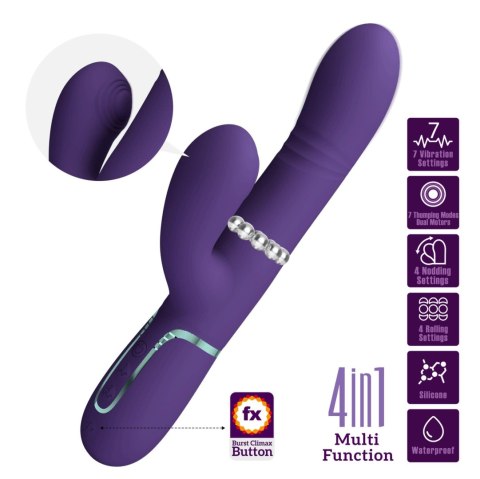 PRETTY LOVE - Mariana dark purple, 7 vibration functions, 7 thrusting settings, 4 rolling functions,4 nodding functions Pretty L