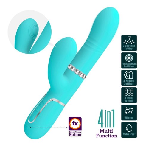 PRETTY LOVE - Mariana light blue, 7 vibration functions, 7 thrusting settings, 4 rolling functions, 4 nodding functions Pretty L