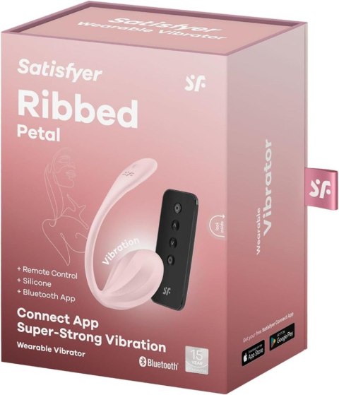 Ribbed Petal wibrujące jajeczko stymulujące sterowane telefonem i pilotem - Satisfyer