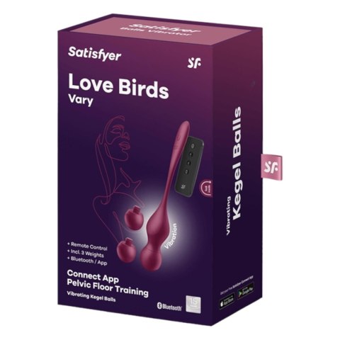 Love Birds Vary wibrujące kulki gejszy sterowane telefonem i pilotem fioletowe - Satisfyer