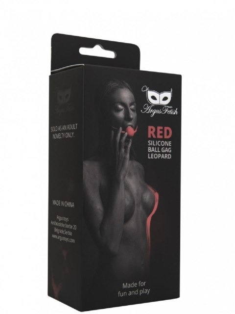 Red Silicone Ball Gag Leopard Argus