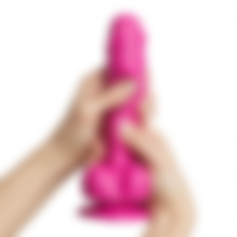 Dildo realistyczne silikonowe 19 cm fuksja – sliding skin, 2 gęstości