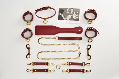 Zestaw czerwonych skórzanych akcesoriów Upko Leather Kinky Tools Set Red UPKO