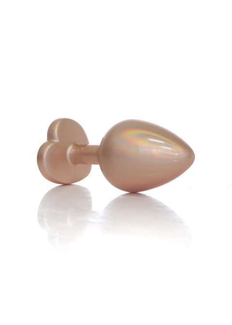 Plug-Jewellery Pearl Gold Heart PLUG- Clear M B - Series HeavyFun