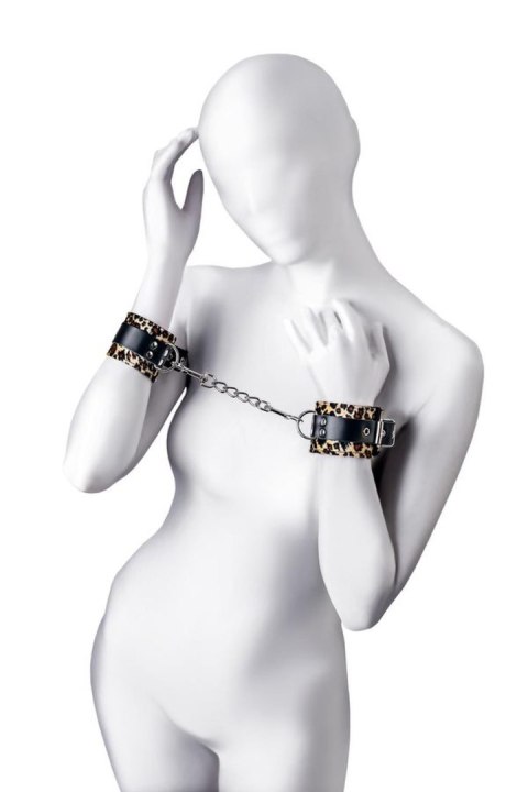 Anonymo handcuffs, PU leather, print, 19.5 cm Toyfa