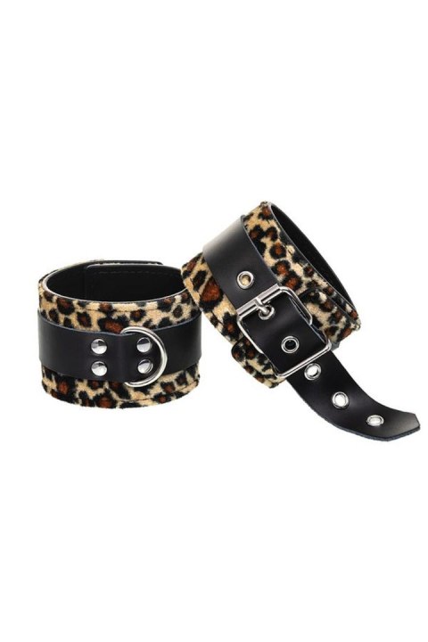 Anonymo handcuffs, PU leather, print, 19.5 cm Toyfa