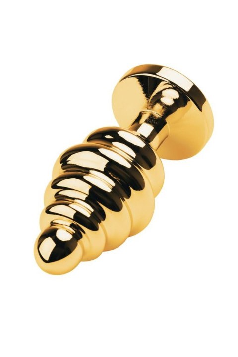 Golden anal plug with black gem Metal by TOYFA