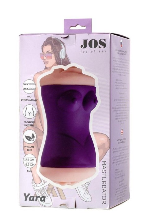 JOS YARA, Masturbator double-sided, TPR, fleshy, 17.5 cm JOS