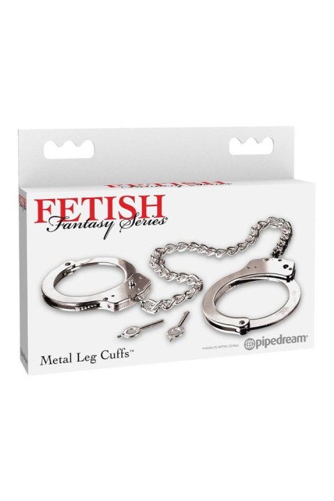 FETISH FANTASY SERIES METAL LEG CUFFS SILVER TONGA