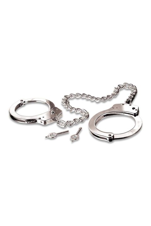 FETISH FANTASY SERIES METAL LEG CUFFS SILVER TONGA