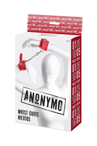 Anonymo handcuffs, PU leather, red, 27 cm TOYFA - Boys of Toys Sp. z o.o. (dystrybutor)