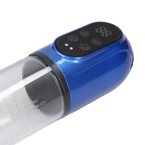 Engage - Automatic Waterproof Penis Pump and Masturbator - Metallic Blue SHOTS