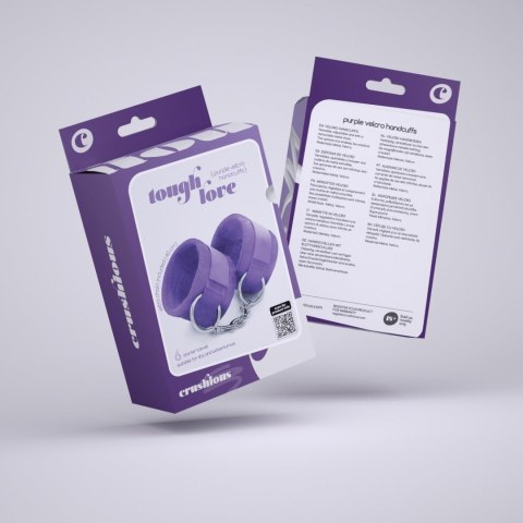 TOUGH LOVE VELCRO HANDCUFFS WITH EXTRA 40CM CHAIN CRUSHIOUS PURPLE Crushious - Lunyvan S.L.