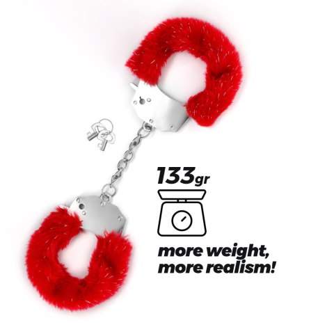 CRUSHIOUS SPANGLE METAL CUFFS WITH PLUSH RED Crushious - Lunyvan S.L.