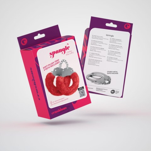 CRUSHIOUS SPANGLE METAL CUFFS WITH PLUSH RED Crushious - Lunyvan S.L.