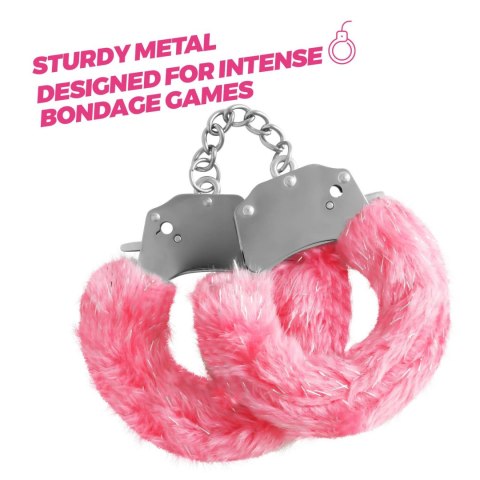 CRUSHIOUS SPANGLE METAL HANDCUFFS WITH PLUSH IN PINK Crushious - Lunyvan S.L.