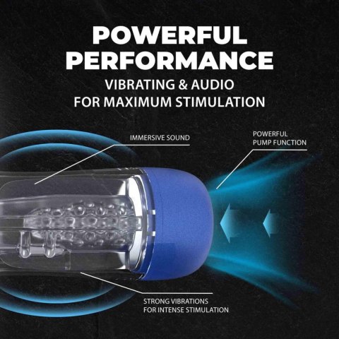 SonicPull - Suction and Vibration Masturbator Pump - Multimedia Enhanced - Metallic Blue SHOTS