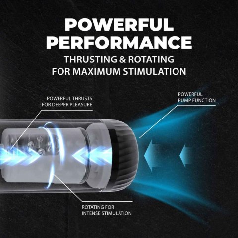 StrokeMate - Suction Rotation and Thrusting Masturbator Pump - Black SHOTS