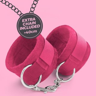 TOUGH LOVE VELCRO HANDCUFFS WITH EXTRA 40CM CHAIN CRUSHIOUS PINK Crushious - Lunyvan S.L.