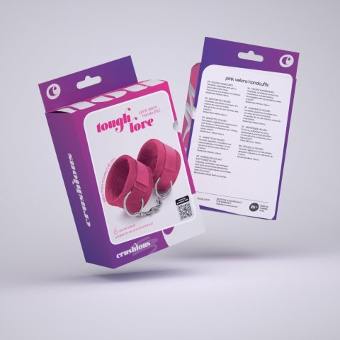 TOUGH LOVE VELCRO HANDCUFFS WITH EXTRA 40CM CHAIN CRUSHIOUS PINK Crushious - Lunyvan S.L.